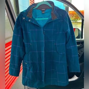 Outdoor Research Women’s Jacket Blue Plaid Hoodie Size M